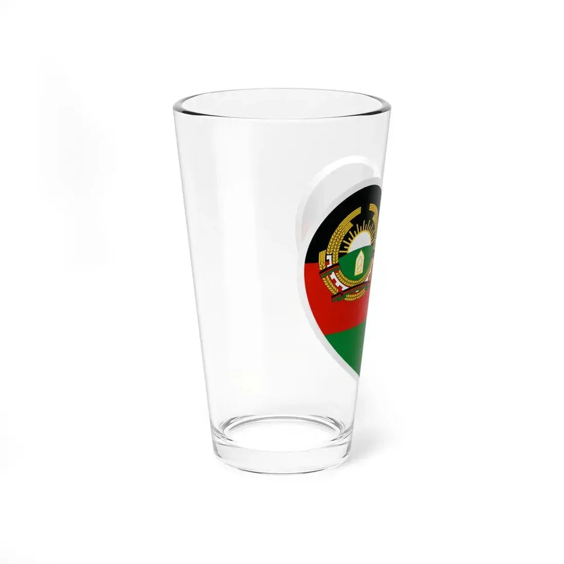 Heart Flag of Afghanistan 1987-1992 - Pint Glass 16oz - Go Mug Yourself