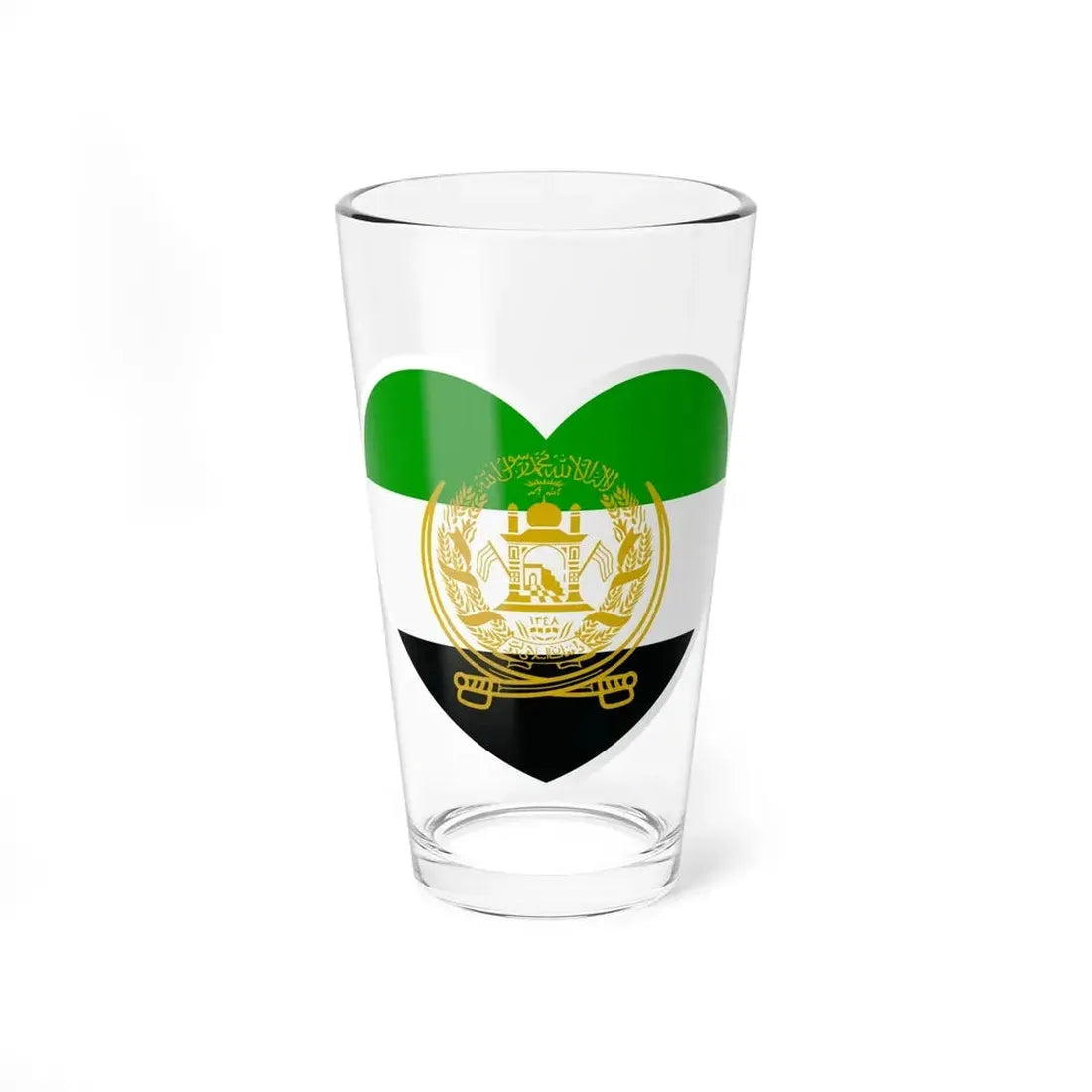 Heart Flag of Afghanistan 1992-2001 - Pint Glass 16oz 16oz - Go Mug Yourself