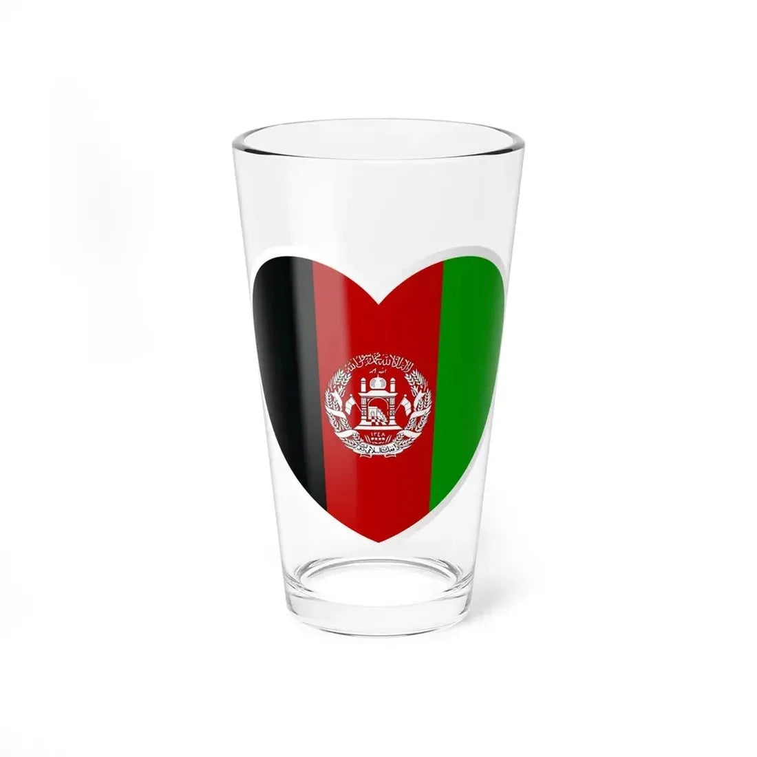 Heart Flag of Afghanistan 2002-2004 - Pint Glass 16oz 16oz - Go Mug Yourself