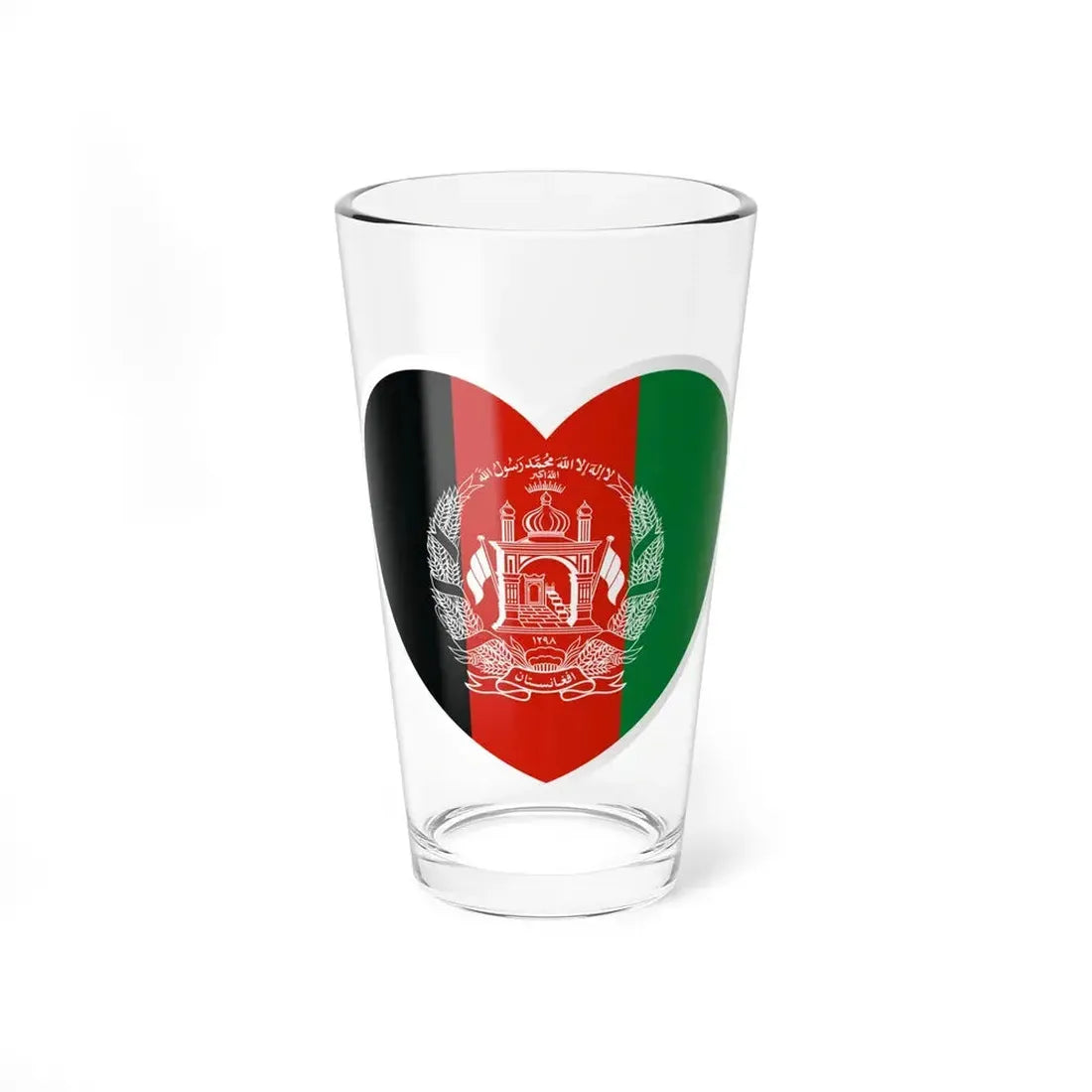 Heart Flag of Afghanistan - Pint Glass 16oz 16oz - Go Mug Yourself