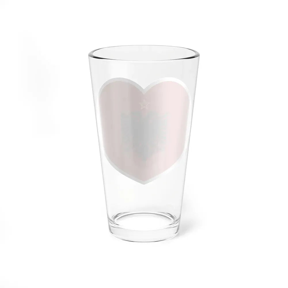 Heart Flag of Albania 1946-1992 - Pint Glass 16oz - Go Mug Yourself