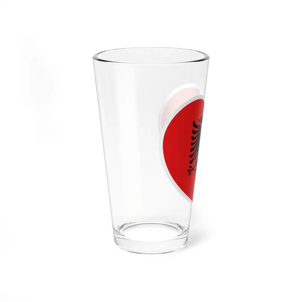 Heart Flag of Albania 1992-2002 - Pint Glass 16oz - Go Mug Yourself