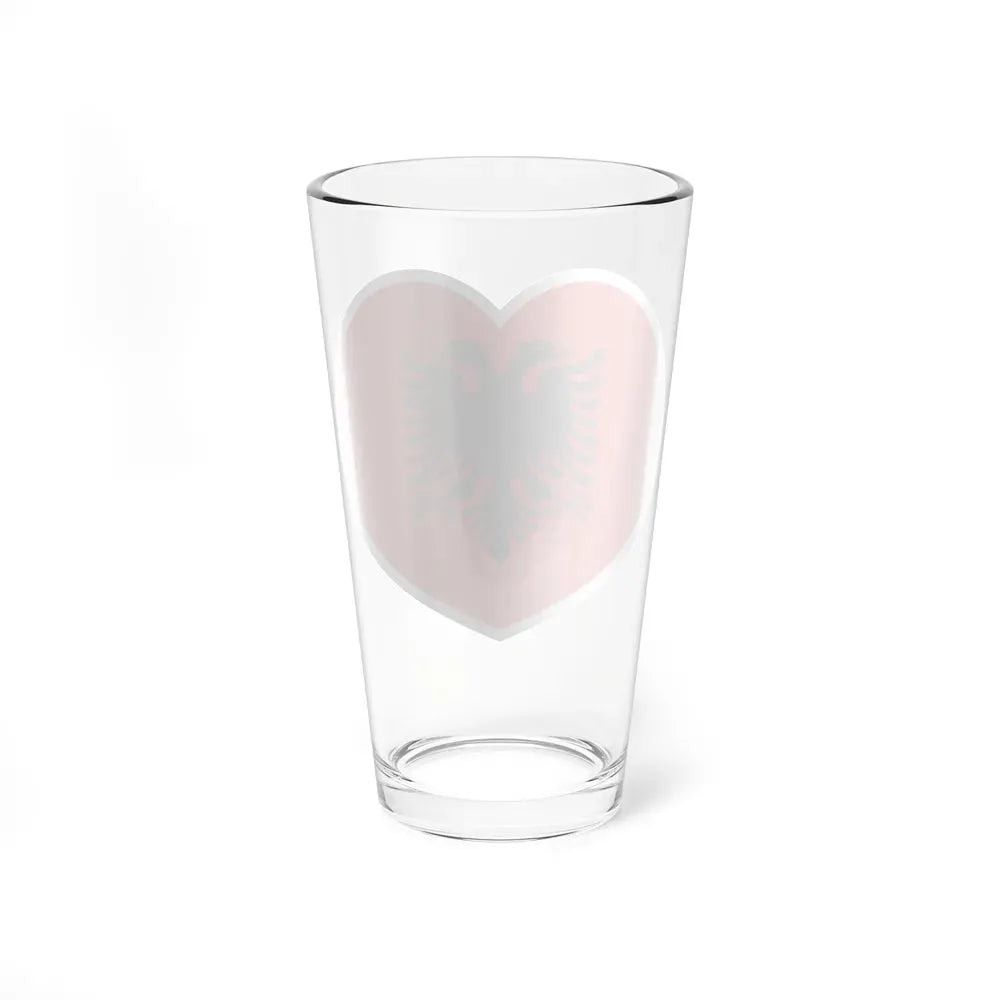 Heart Flag of Albania 1992-2002 - Pint Glass 16oz - Go Mug Yourself