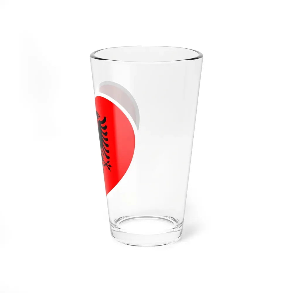 Heart Flag of Albania - Pint Glass 16oz - Go Mug Yourself