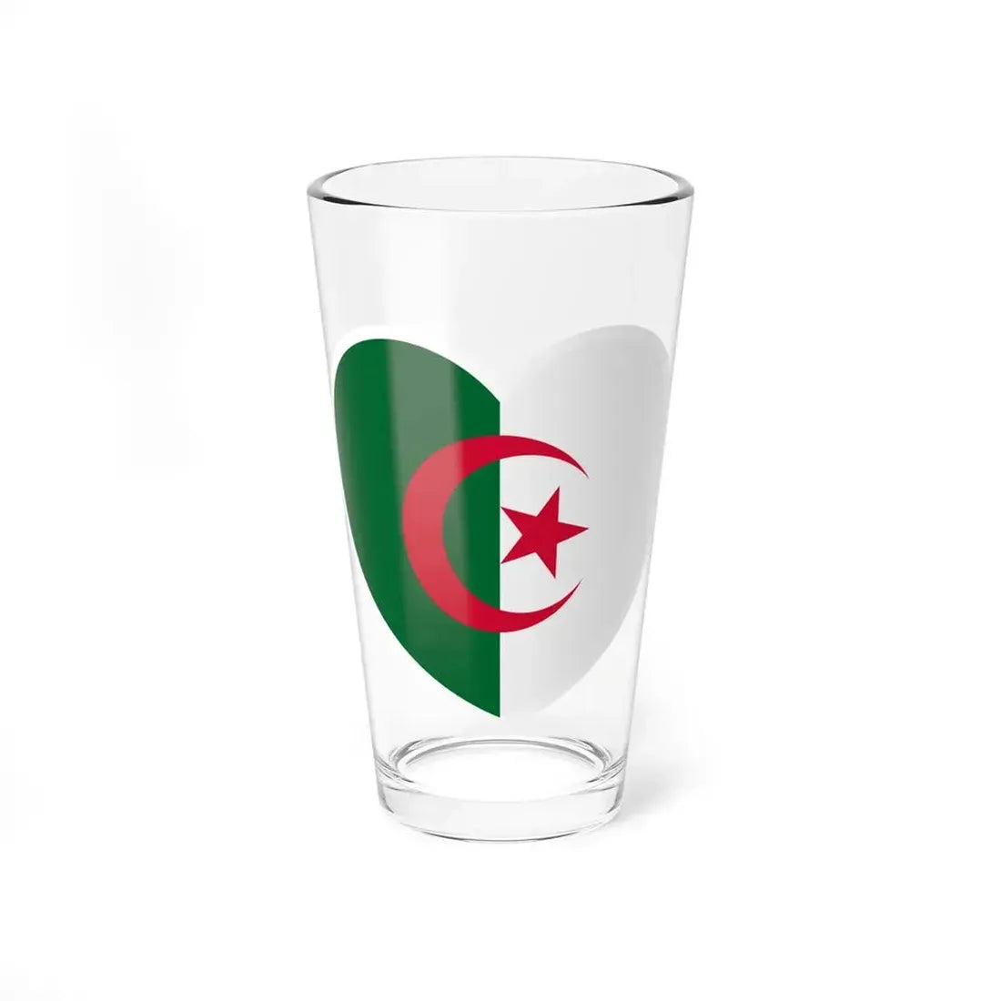 Heart Flag of Algeria - Pint Glass 16oz 16oz - Go Mug Yourself