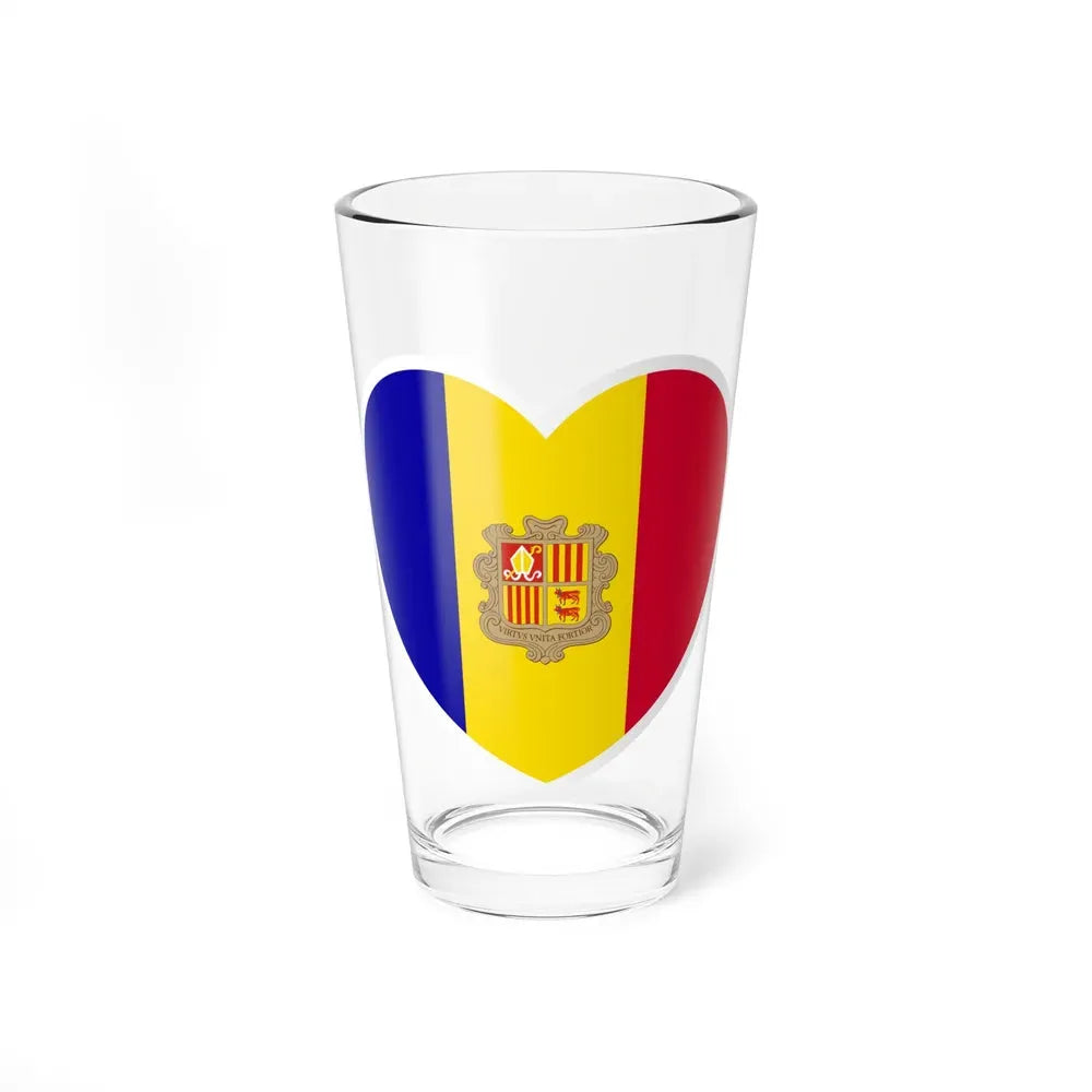 Heart Flag of Andorra - Pint Glass 16oz 16oz - Go Mug Yourself