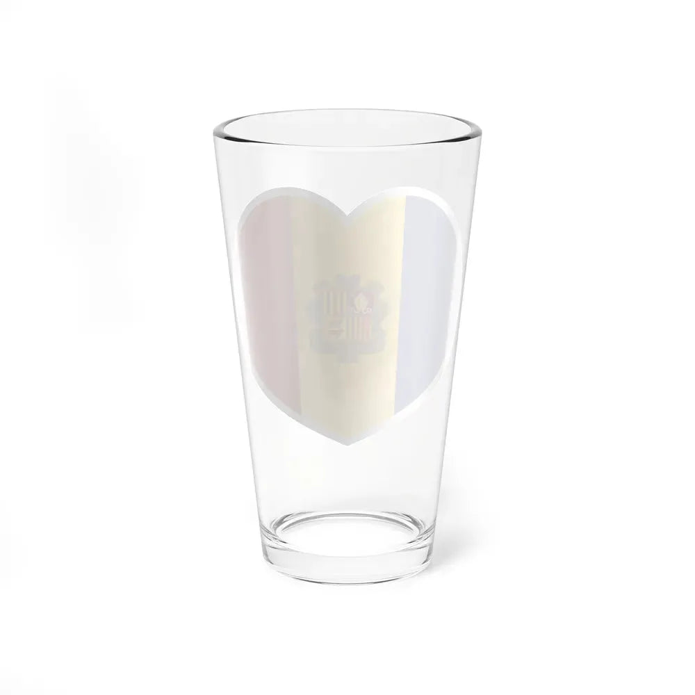 Heart Flag of Andorra - Pint Glass 16oz - Go Mug Yourself