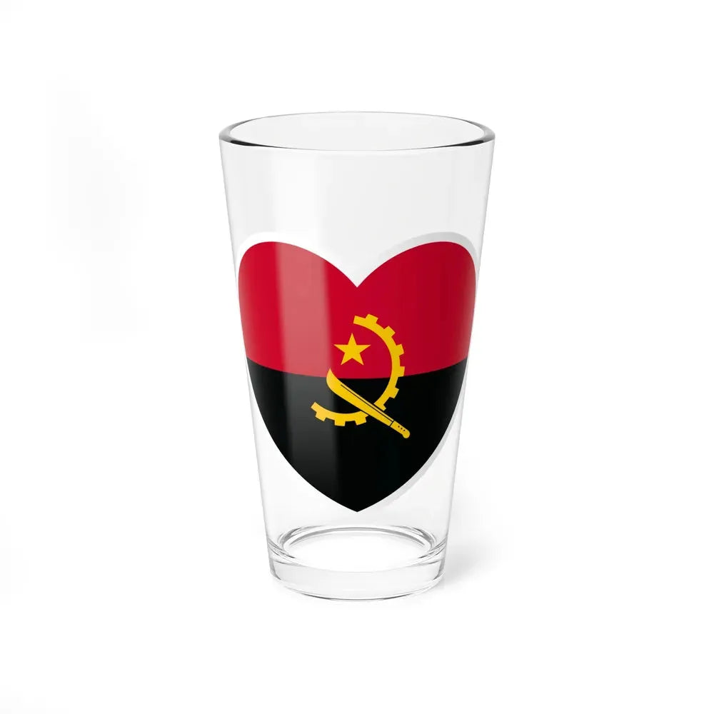 Heart Flag of Angola - Pint Glass 16oz 16oz - Go Mug Yourself