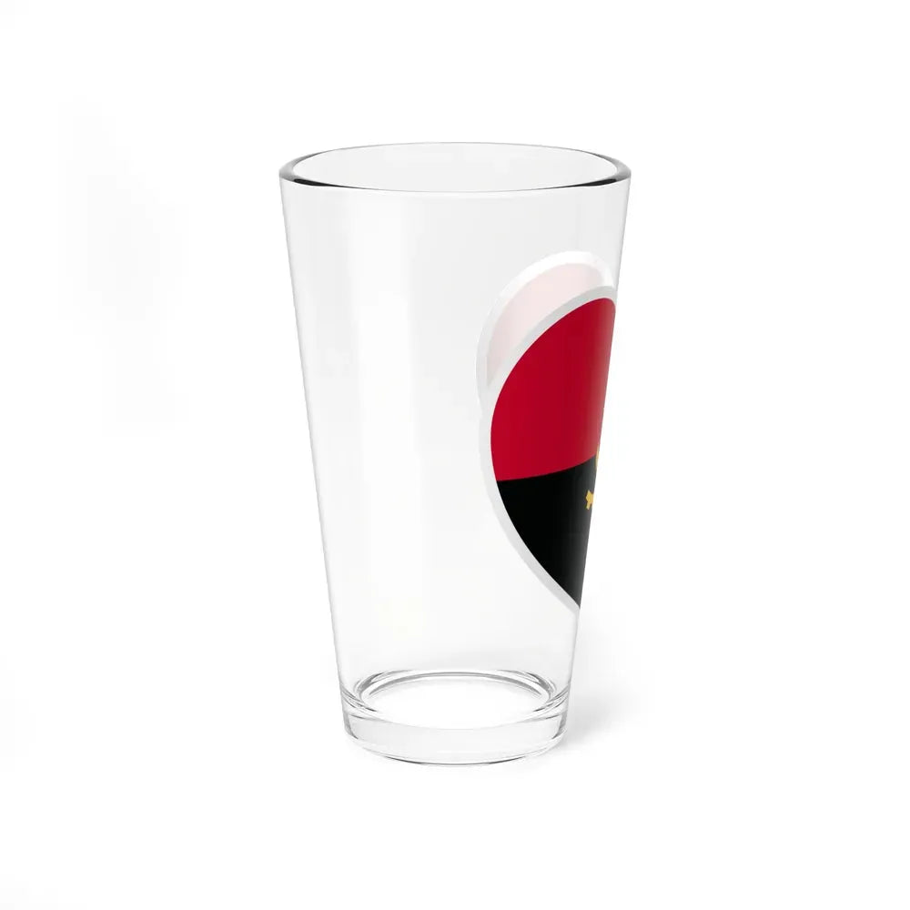 Heart Flag of Angola - Pint Glass 16oz - Go Mug Yourself