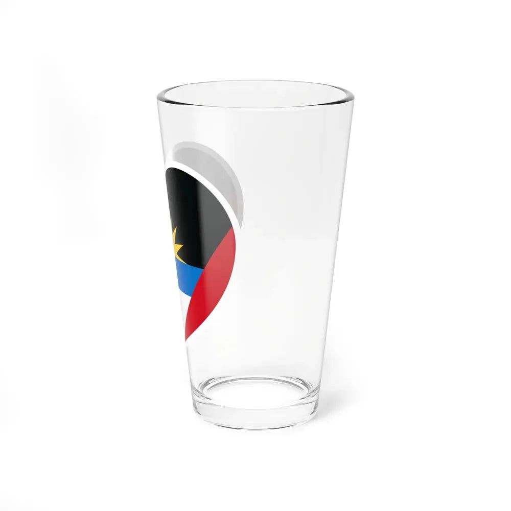 Heart Flag of Antigua and Barbuda - Pint Glass 16oz - Go Mug Yourself