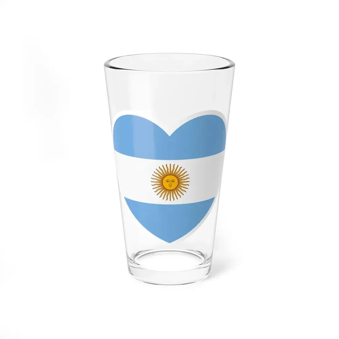 Heart Flag of Argentina - Pint Glass 16oz 16oz - Go Mug Yourself