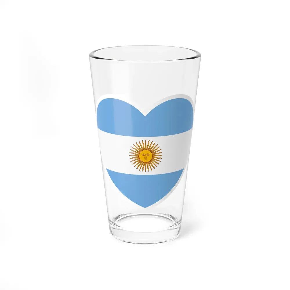 Heart Flag of Argentina - Pint Glass 16oz 16oz - Go Mug Yourself