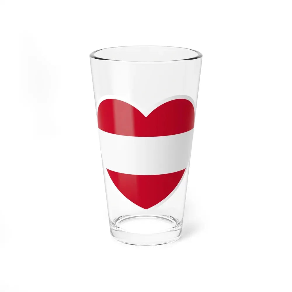 Heart Flag of Austria - Pint Glass 16oz 16oz - Go Mug Yourself