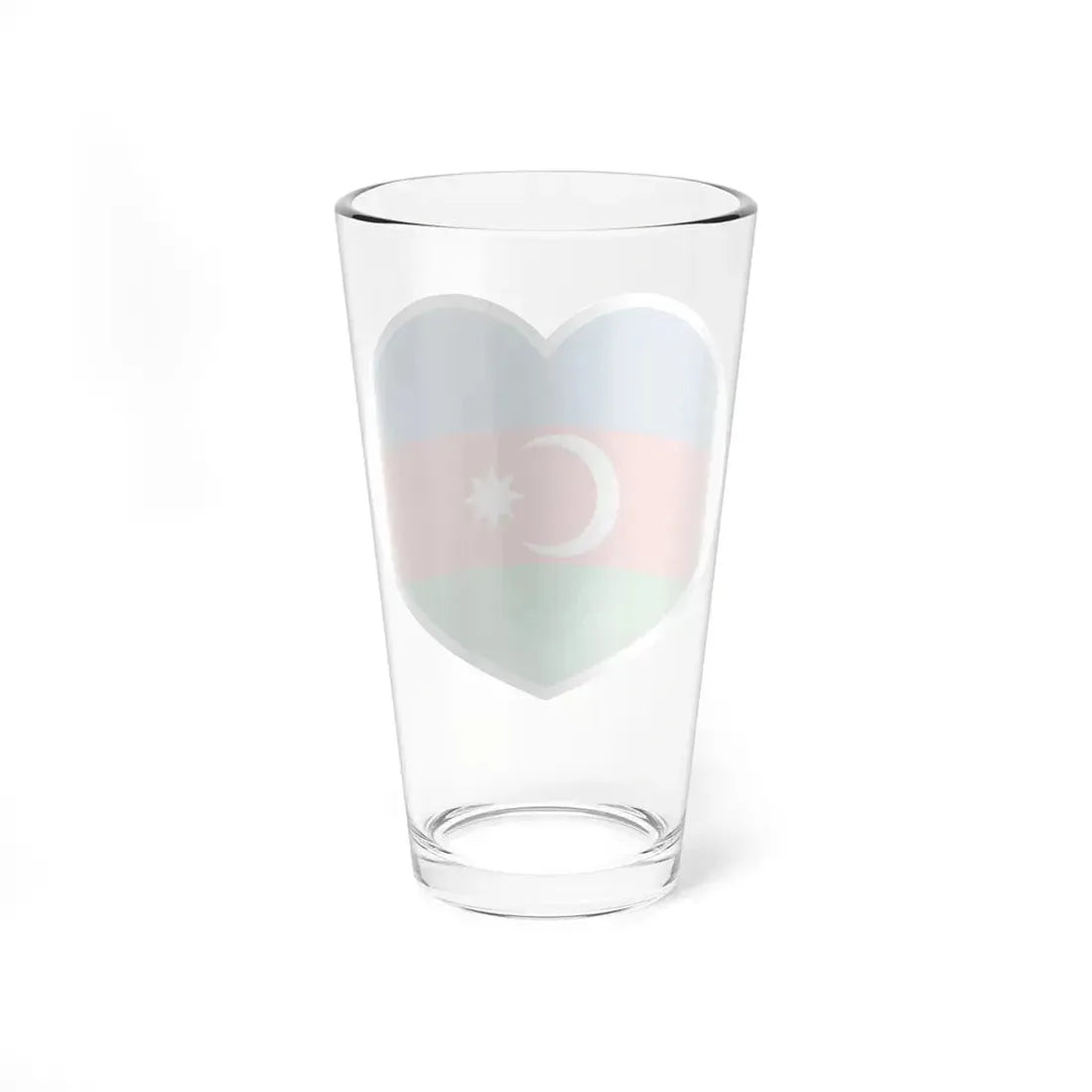 Heart Flag of Azerbaijan 1991-2013 - Pint Glass 16oz - Go Mug Yourself