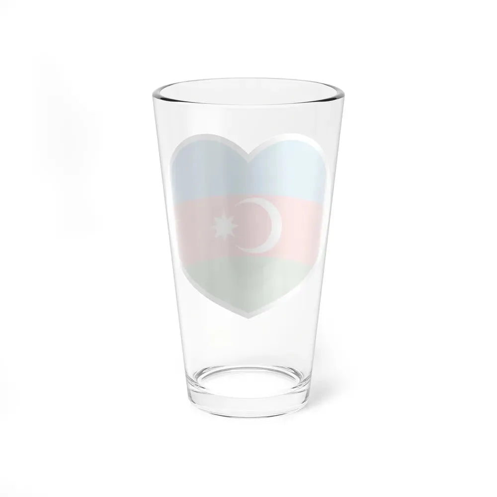 Heart Flag of Azerbaijan - Pint Glass 16oz - Go Mug Yourself