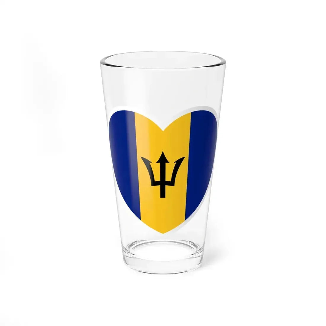 Heart Flag of Barbados - Pint Glass 16oz 16oz - Go Mug Yourself