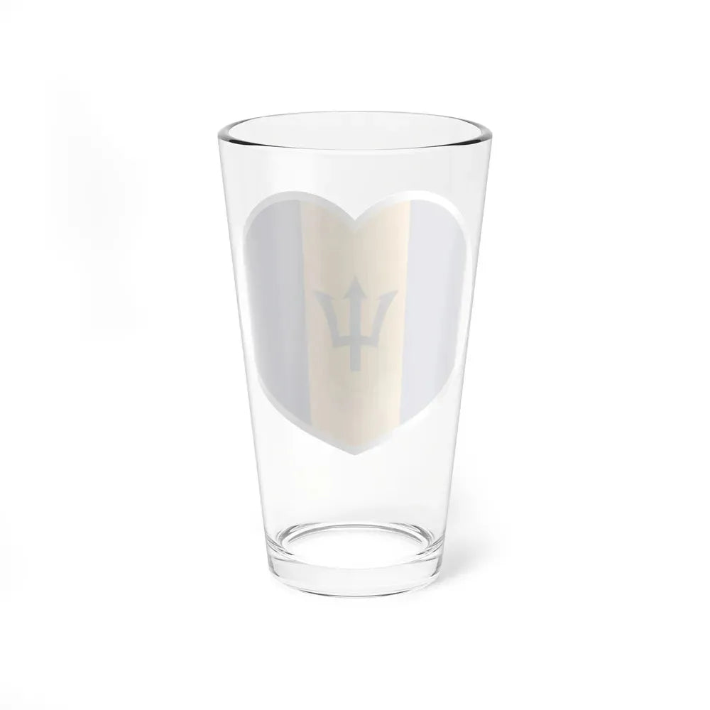 Heart Flag of Barbados - Pint Glass 16oz - Go Mug Yourself