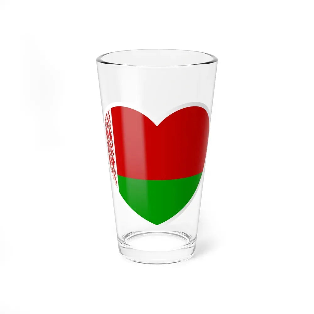 Heart Flag of Belarus 1995-2012 - Pint Glass 16oz 16oz - Go Mug Yourself