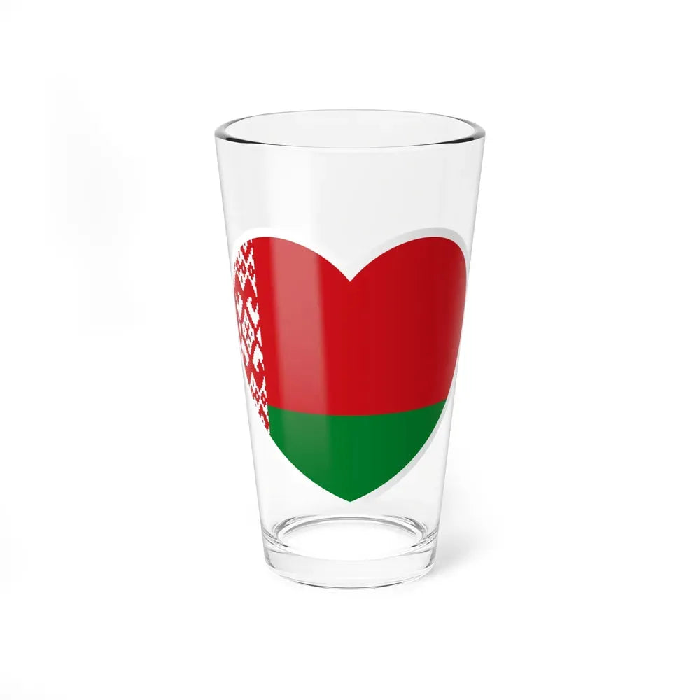 Heart Flag of Belarus - Pint Glass 16oz 16oz - Go Mug Yourself