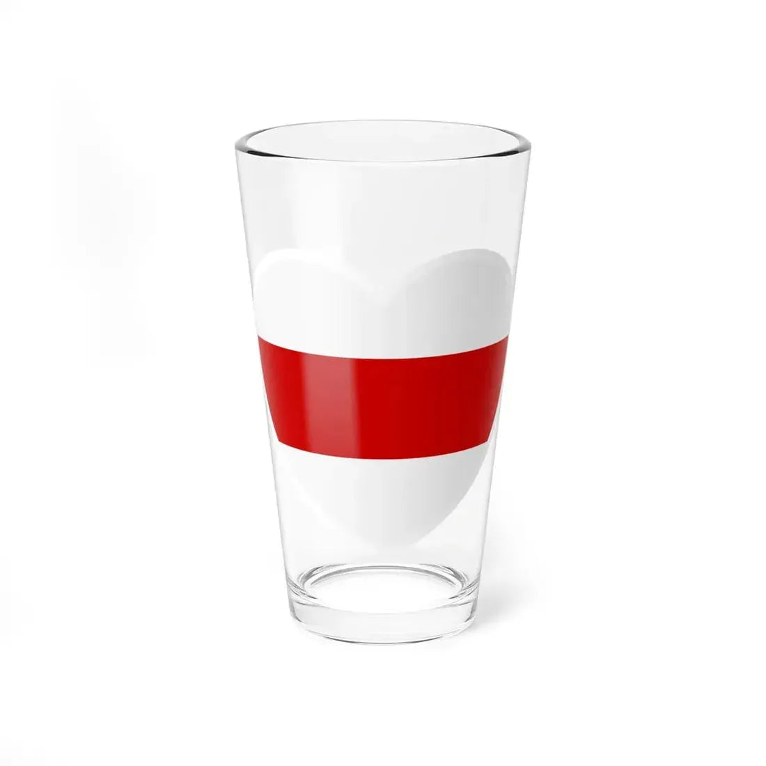 Heart Flag of Belarus White-red-white - Pint Glass 16oz 16oz - Go Mug Yourself