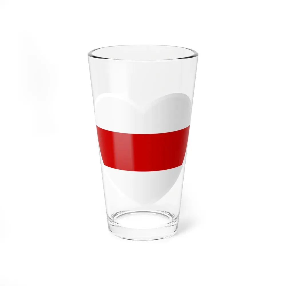 Heart Flag of Belarus White-red-white - Pint Glass 16oz 16oz - Go Mug Yourself