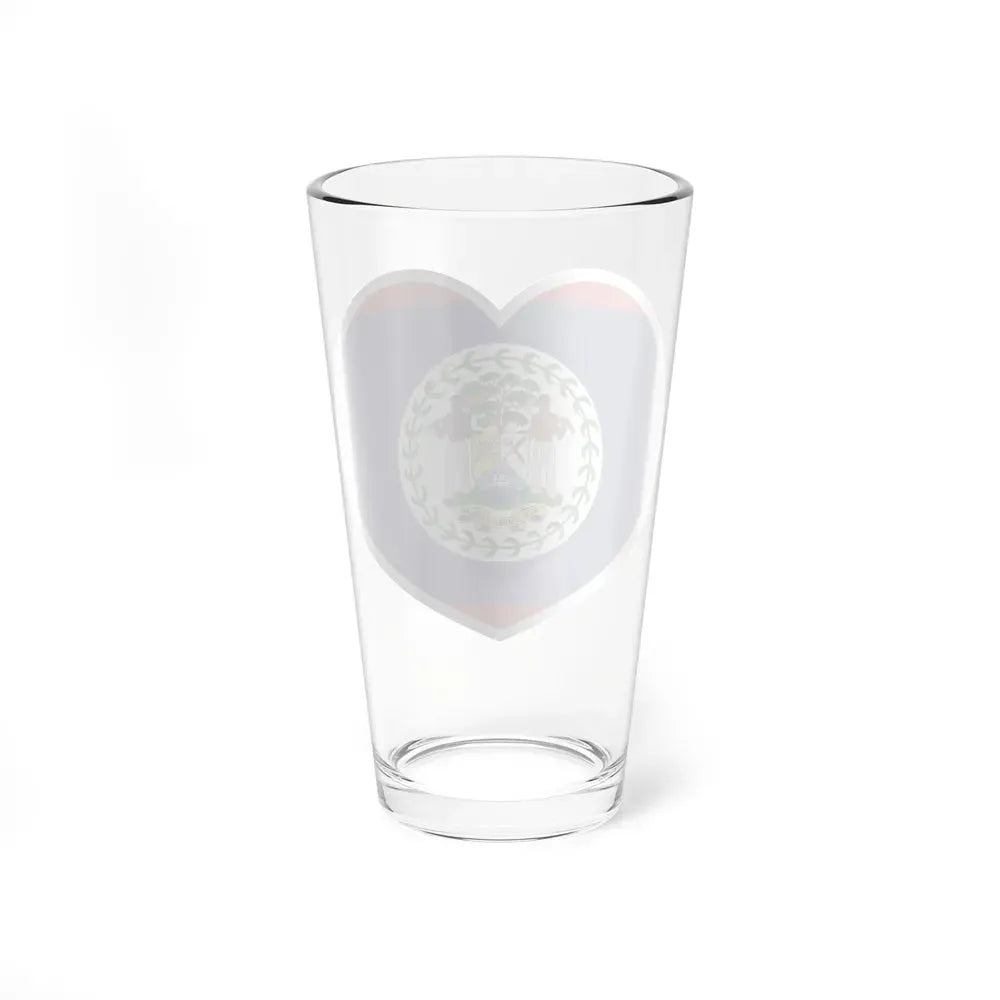Heart Flag of Belize - Pint Glass 16oz - Go Mug Yourself