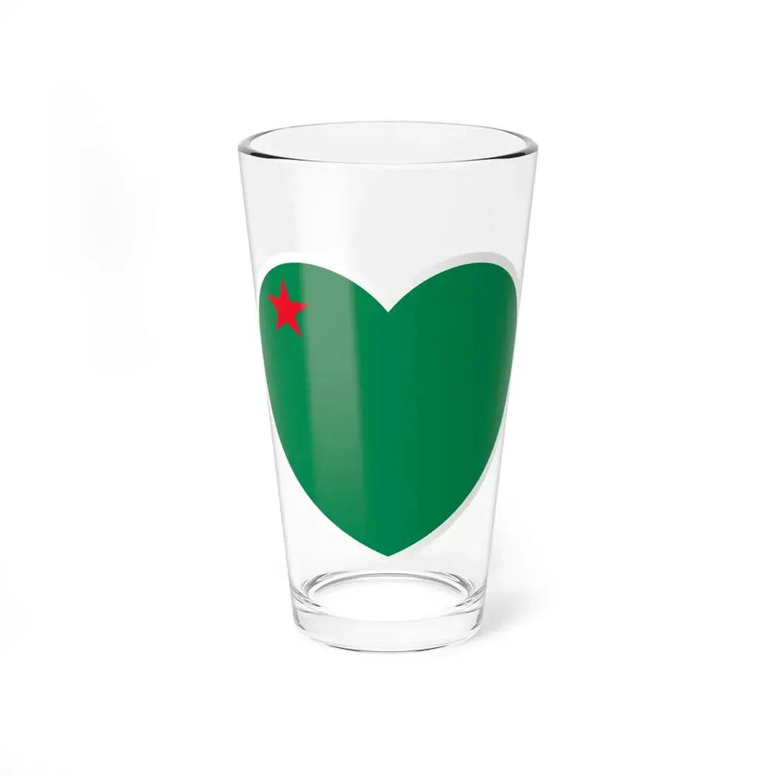 Heart Flag of Benin 1975-1990 - Pint Glass 16oz 16oz - Go Mug Yourself