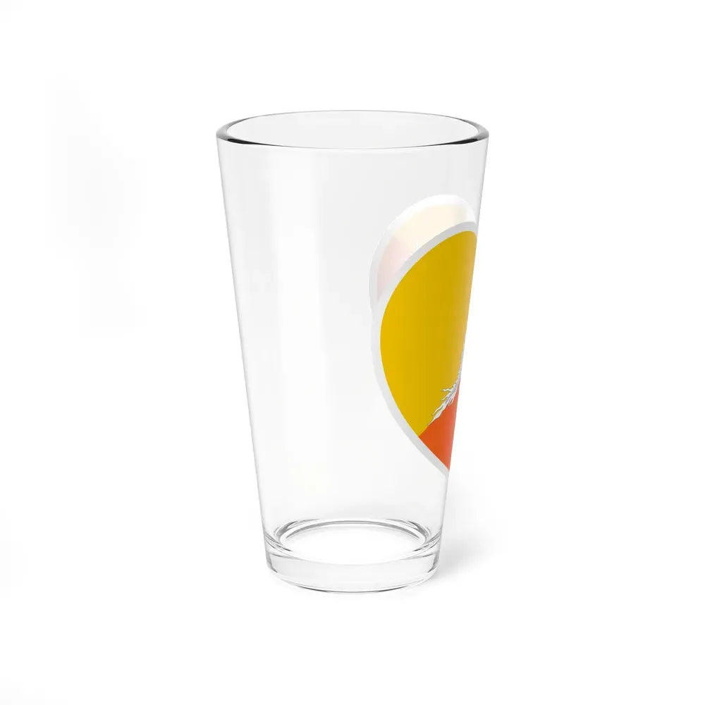 Heart Flag of Bhutan - Pint Glass 16oz - Go Mug Yourself