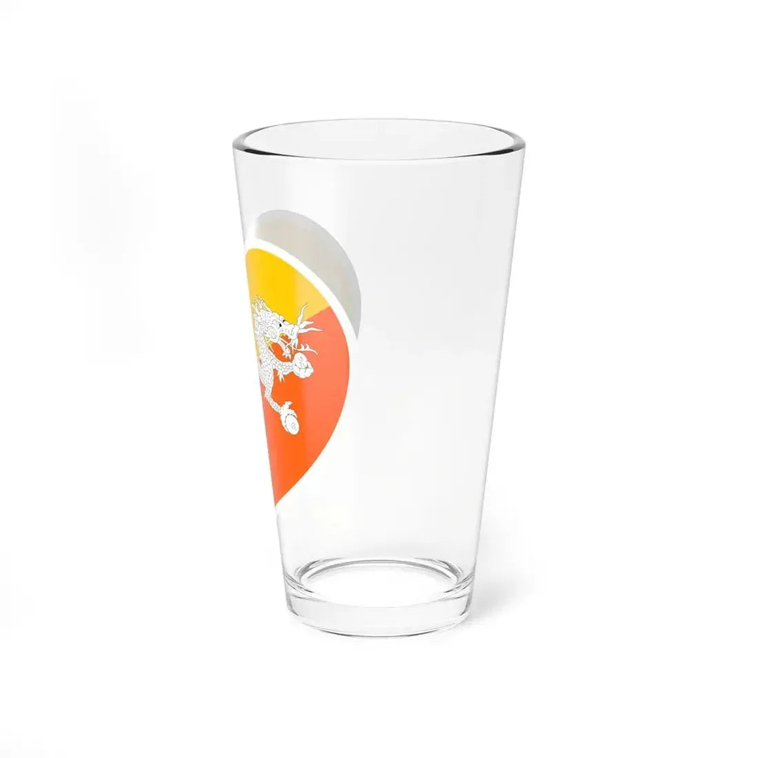 Heart Flag of Bhutan - Pint Glass 16oz - Go Mug Yourself