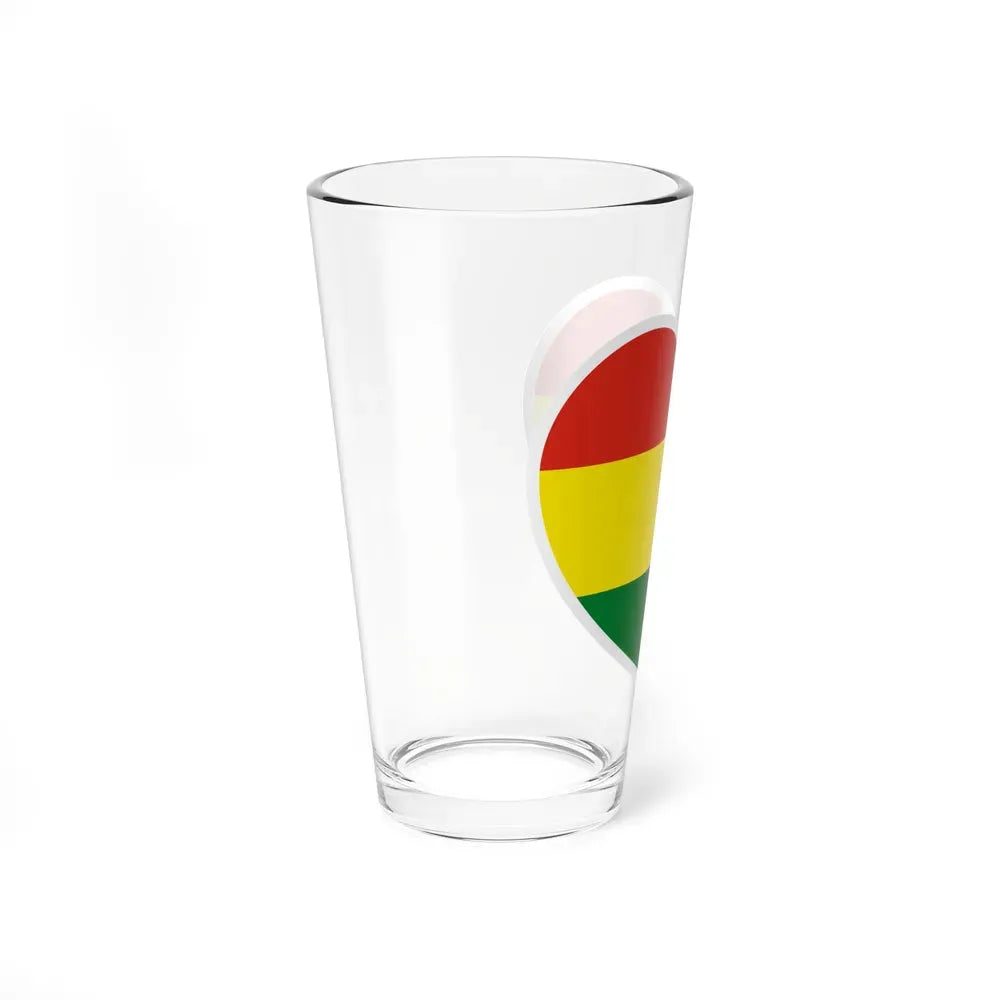 Heart Flag of Bolivia - Pint Glass 16oz - Go Mug Yourself