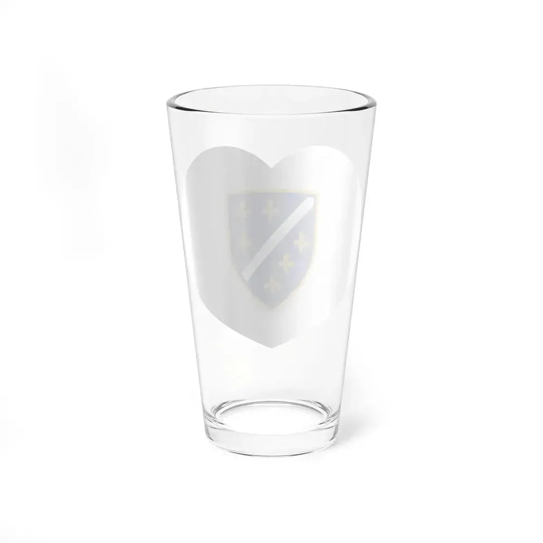 Heart Flag of Bosnia and Herzegovina 1992-1998 - Pint Glass 16oz - Go Mug Yourself