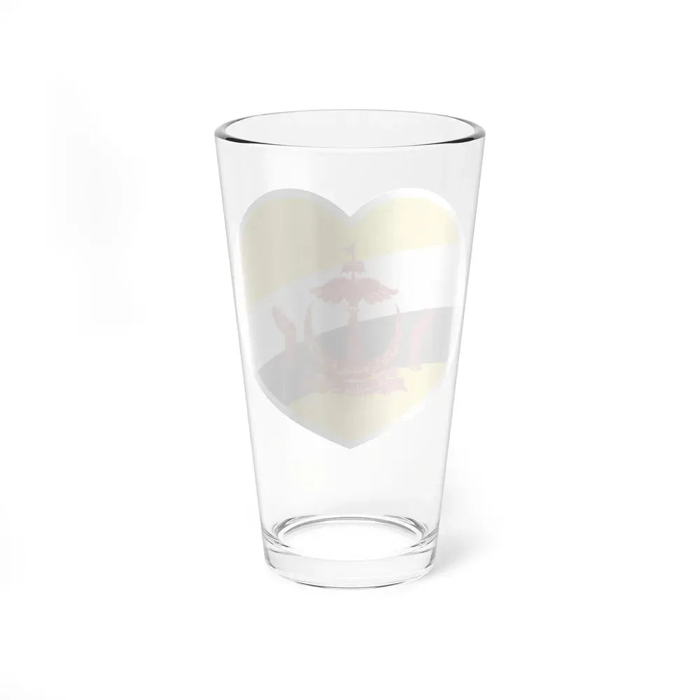 Heart Flag of Brunei - Pint Glass 16oz - Go Mug Yourself