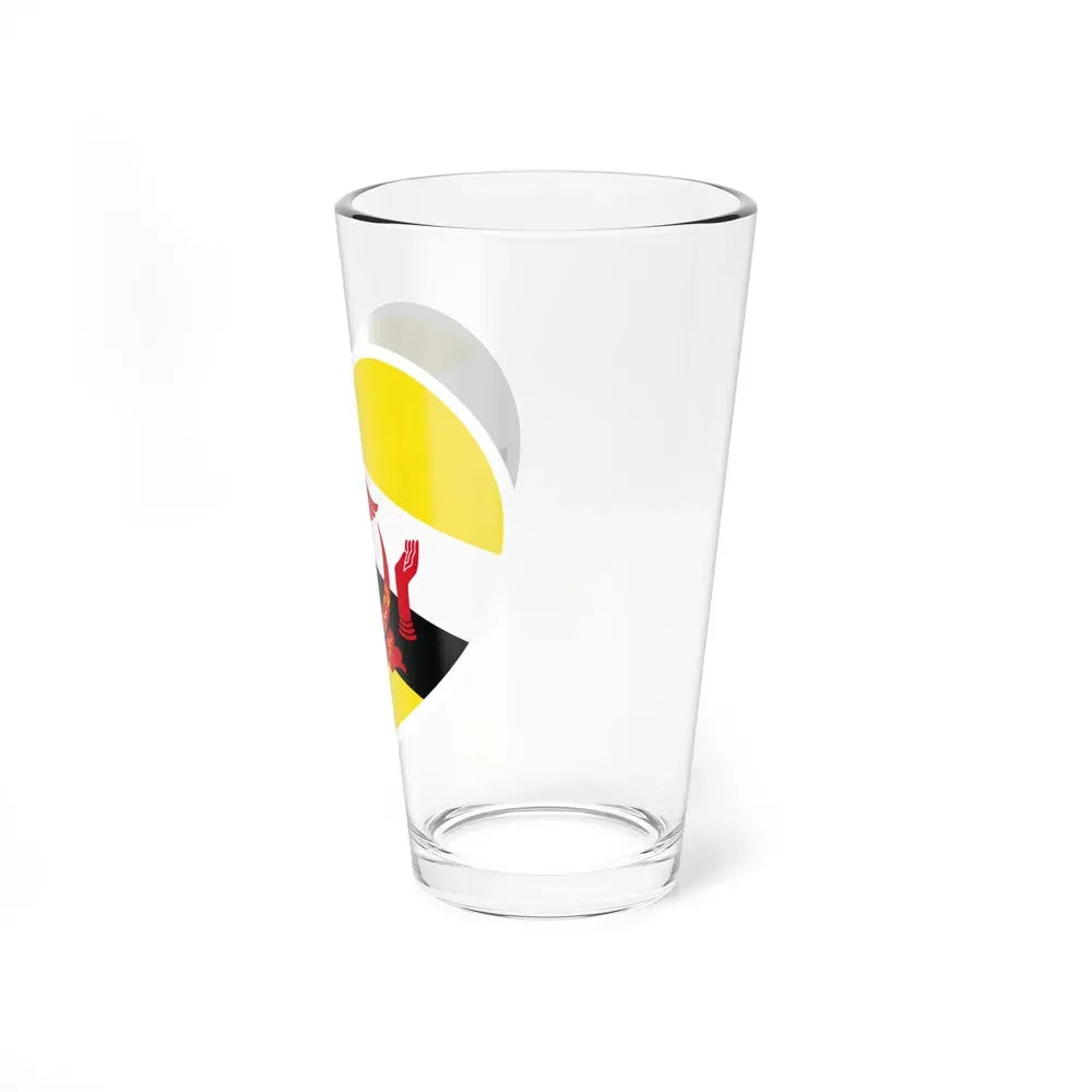 Heart Flag of Brunei - Pint Glass 16oz - Go Mug Yourself