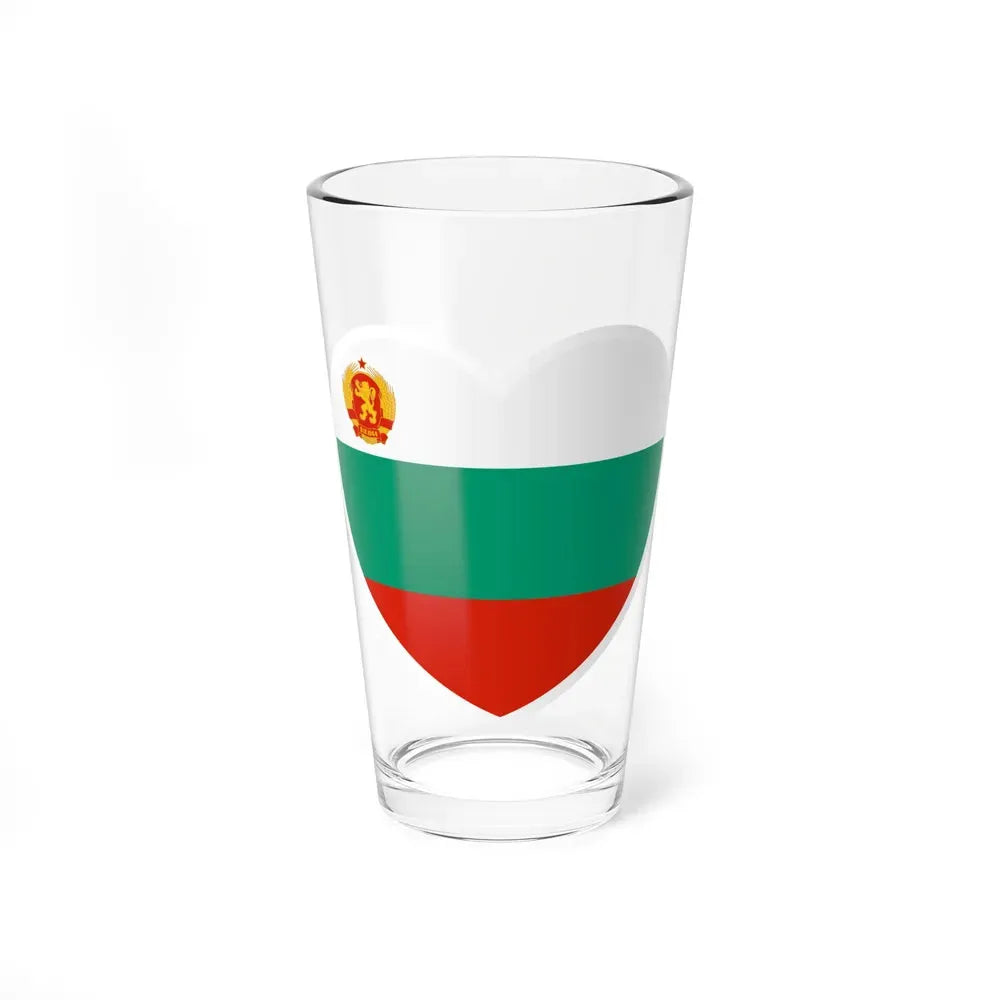 Heart Flag of Bulgaria 1946-1948 - Pint Glass 16oz 16oz - Go Mug Yourself