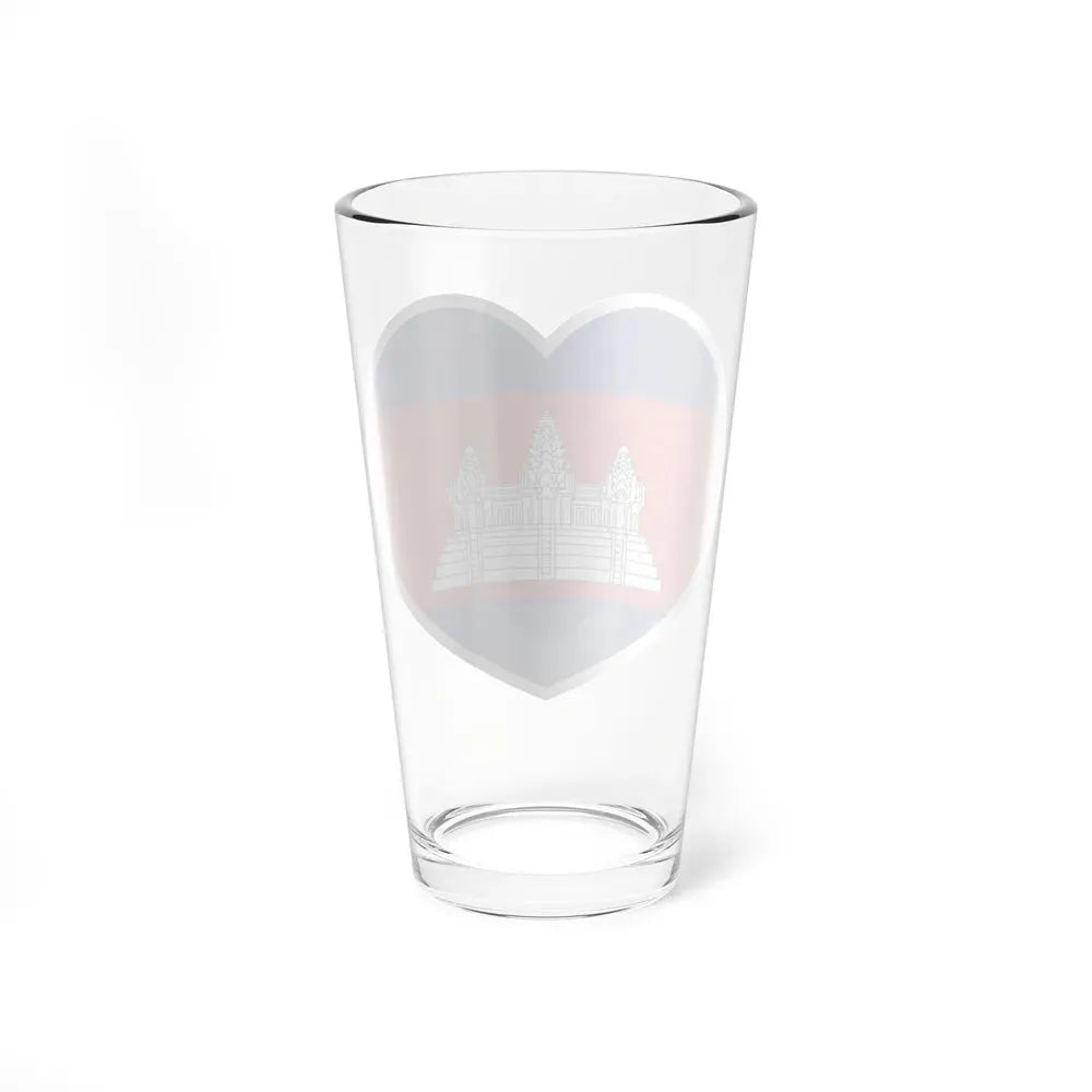 Heart Flag of Cambodia - Pint Glass 16oz - Go Mug Yourself