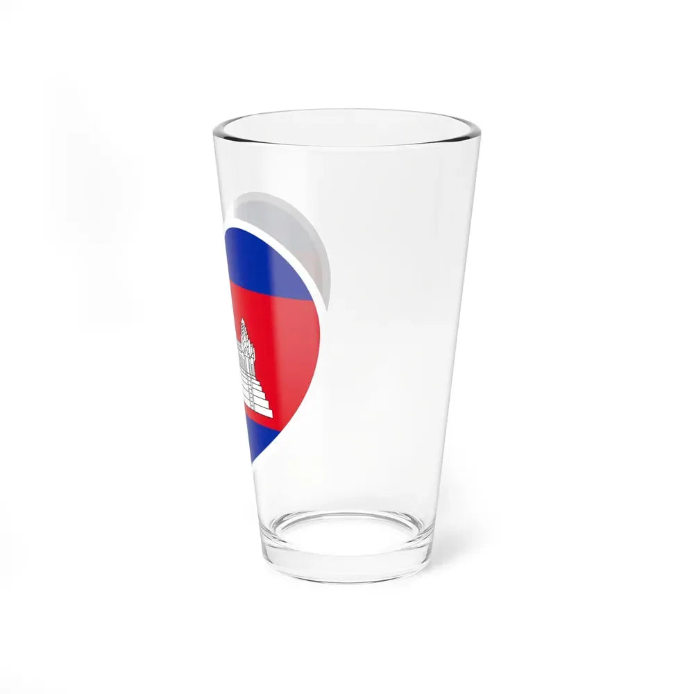 Heart Flag of Cambodia - Pint Glass 16oz - Go Mug Yourself