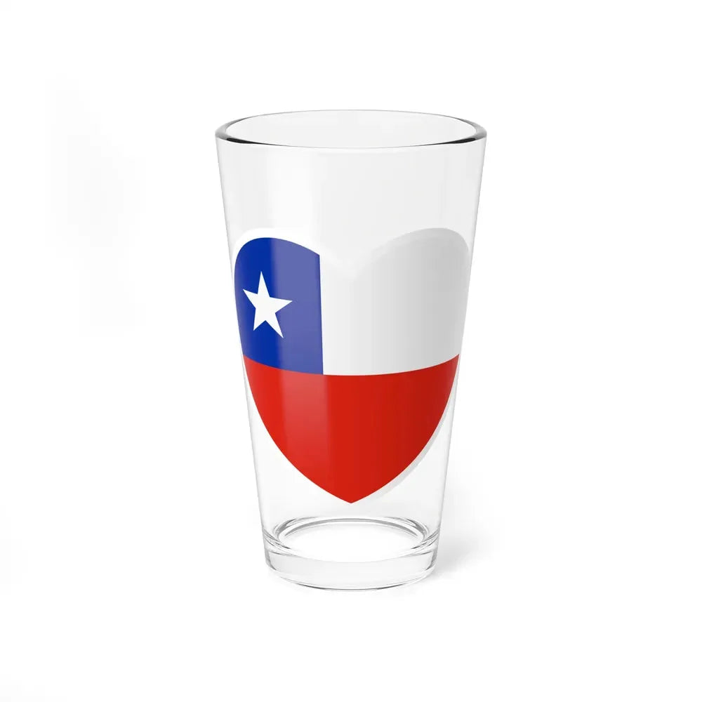 Heart Flag of Chile - Pint Glass 16oz 16oz - Go Mug Yourself