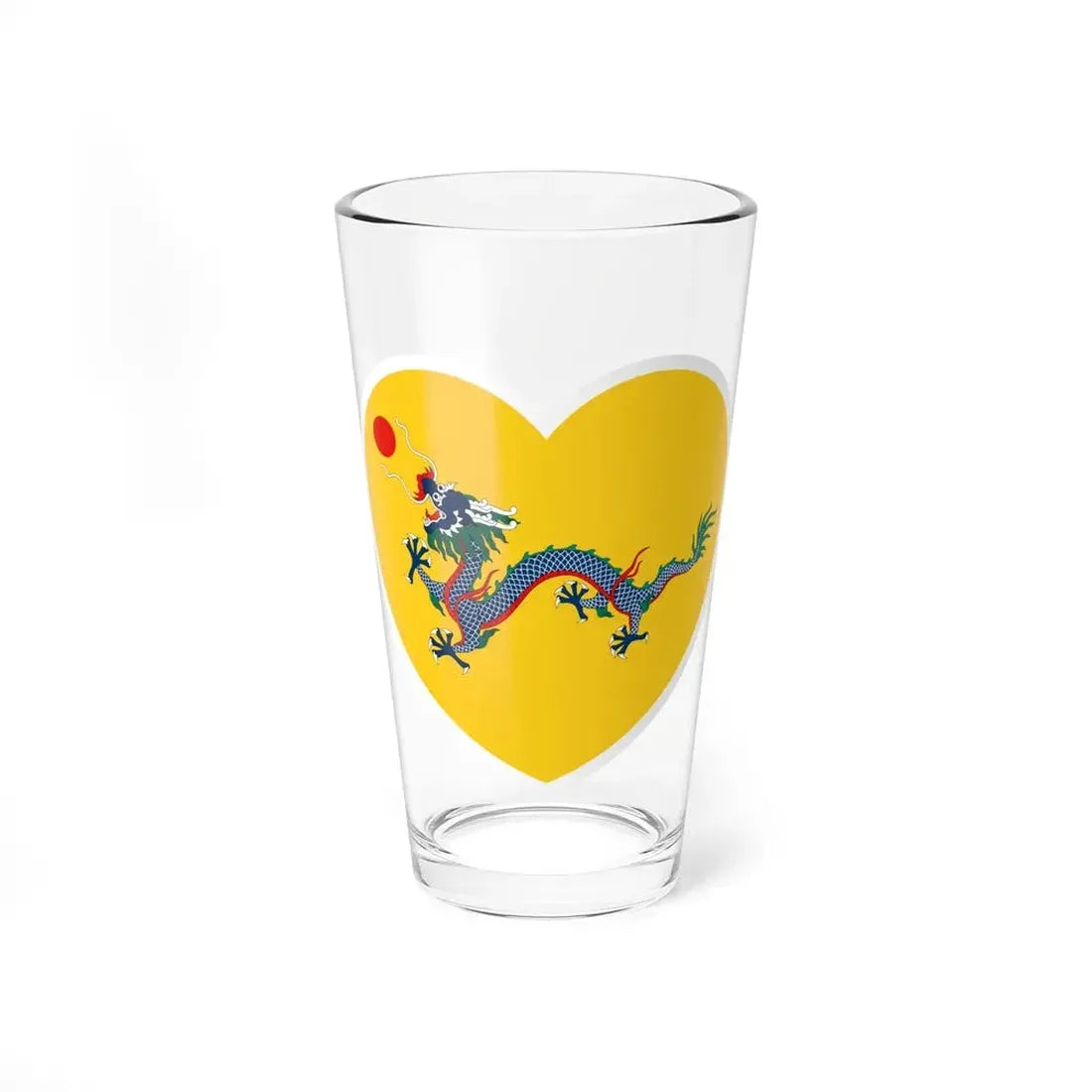 Heart Flag of China 1862-1912 - Pint Glass 16oz 16oz - Go Mug Yourself
