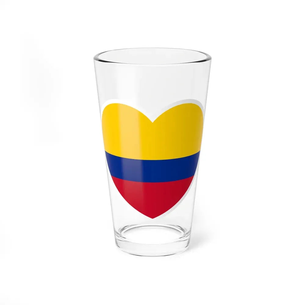 Heart Flag of Colombia - Pint Glass 16oz 16oz - Go Mug Yourself