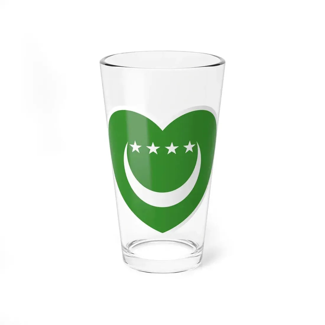 Heart Flag of Comoros 1992-1996 - Pint Glass 16oz 16oz - Go Mug Yourself
