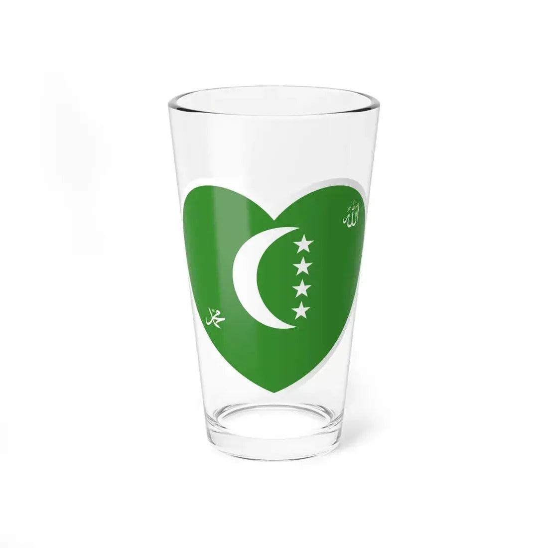Heart Flag of Comoros 1996-2001 - Pint Glass 16oz 16oz - Go Mug Yourself