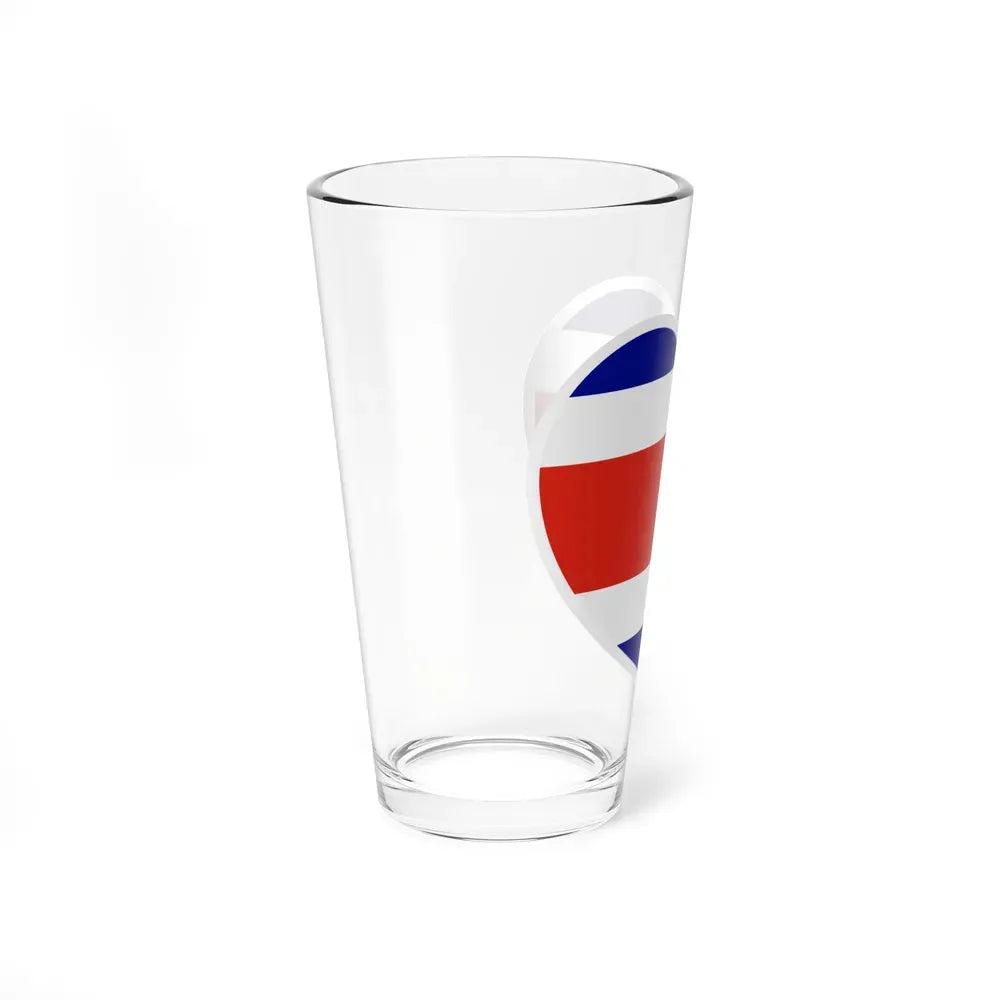 Heart Flag of Costa Rica - Pint Glass 16oz - Go Mug Yourself