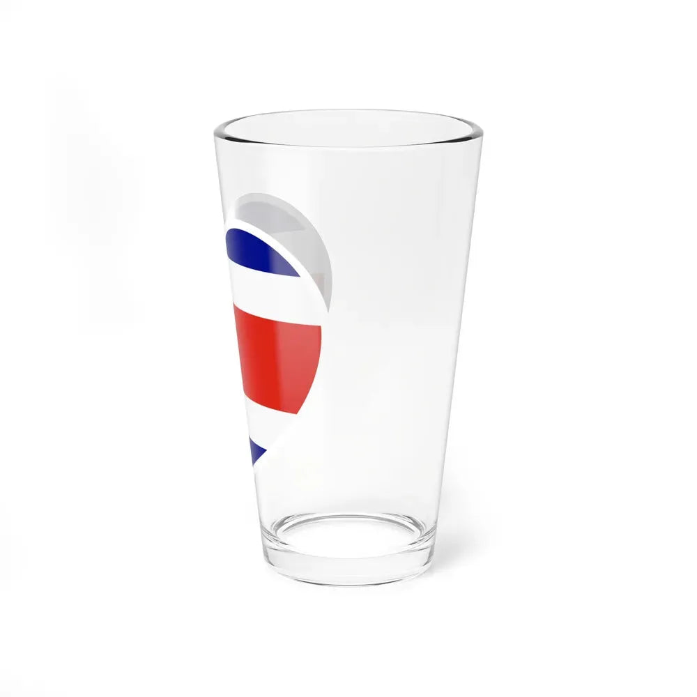 Heart Flag of Costa Rica - Pint Glass 16oz - Go Mug Yourself