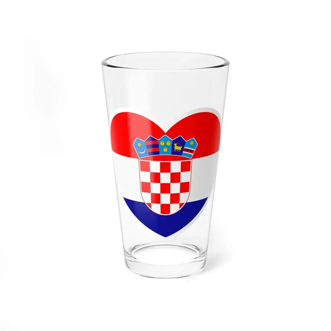 Heart Flag of Croatia - Pint Glass 16oz 16oz - Go Mug Yourself