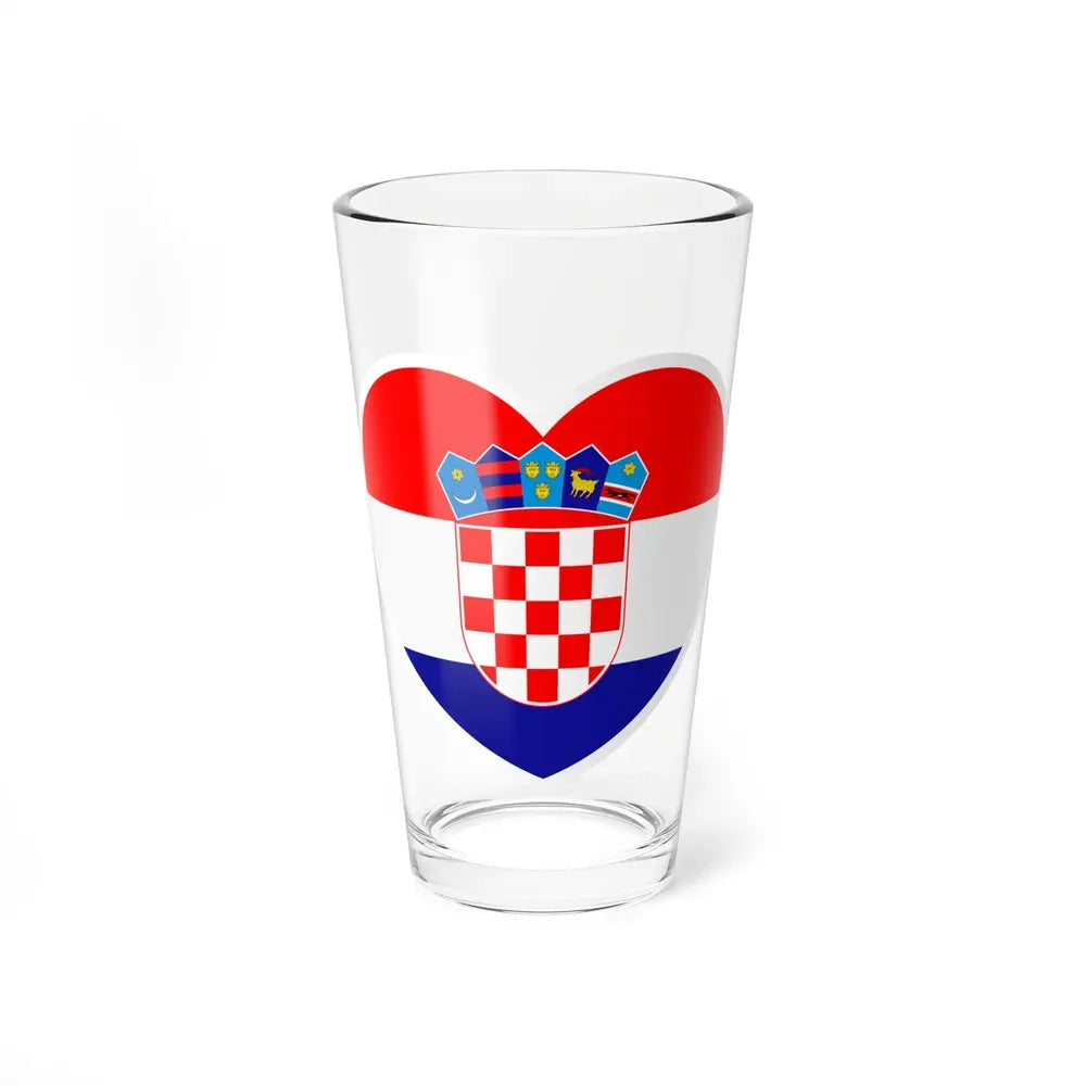 Heart Flag of Croatia - Pint Glass 16oz 16oz - Go Mug Yourself