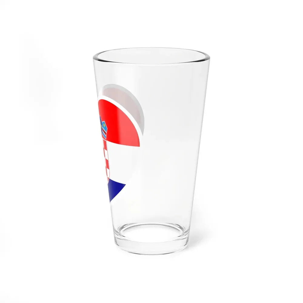 Heart Flag of Croatia - Pint Glass 16oz - Go Mug Yourself