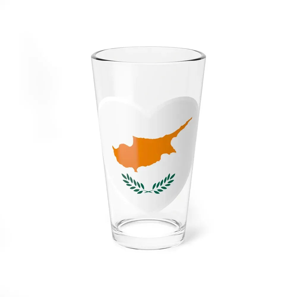 Heart Flag of Cyprus 1960-2006 - Pint Glass 16oz 16oz - Go Mug Yourself