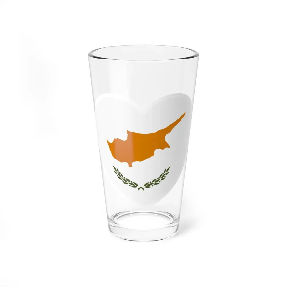 Heart Flag of Cyprus - Pint Glass 16oz 16oz - Go Mug Yourself