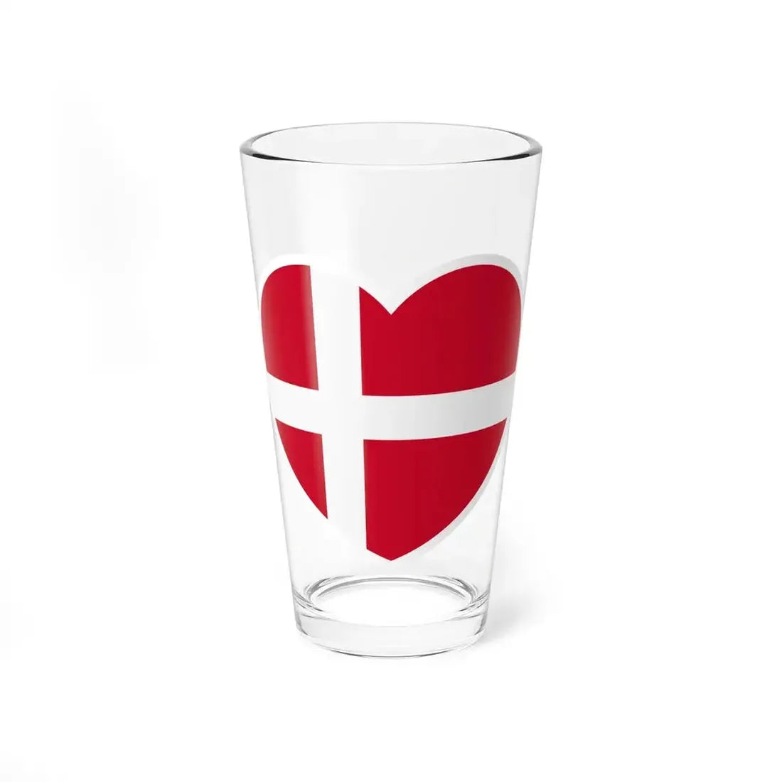 Heart Flag of Denmark - Pint Glass 16oz 16oz - Go Mug Yourself