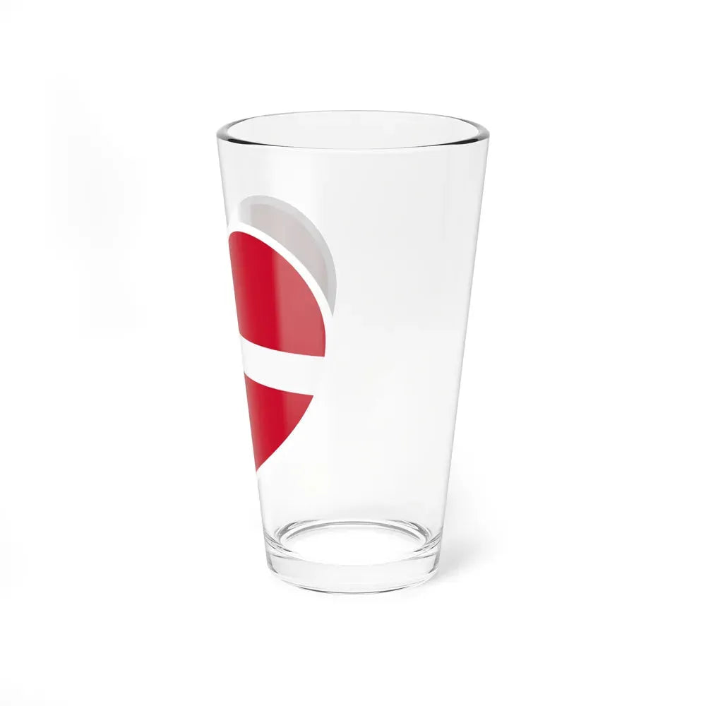 Heart Flag of Denmark - Pint Glass 16oz - Go Mug Yourself